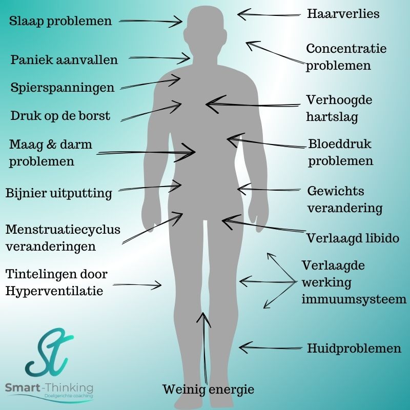 Langdurige of chronische stress veroorzaakt vervelende stress klachten. Pak de oorzaak van je klachten aan met Smart-Thinking , doelgerichte coaching.